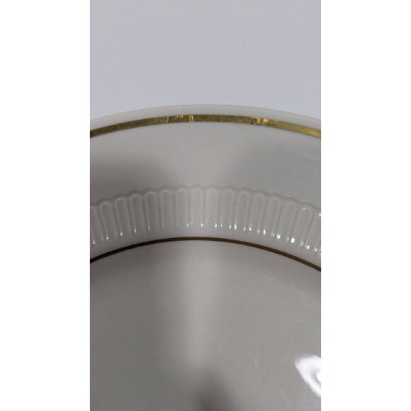 Syracuse China White Dinner Plate With Gold Trim 9.75" Ceramic Elegant Design - Picture 2 of 8